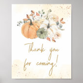 Herfst Herfst Bloemenpompoen Bedankt voor je komst Poster (Voorkant)