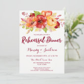 Herfst herfst bloemenrepetitie dineruitnodiging kaart (Staand voorkant)