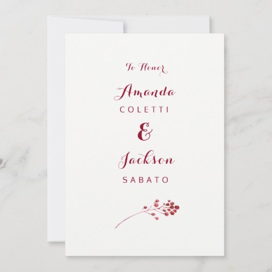 Herfst herfst bloemenrepetitie dineruitnodiging kaart (Achterkant)