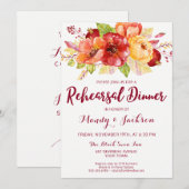 Herfst herfst bloemenrepetitie dineruitnodiging kaart (Voorkant / Achterkant)