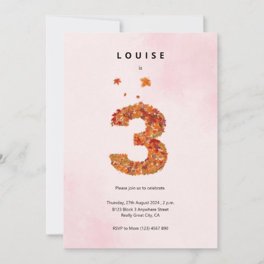 Herfst Herfst Bloementuin 3e Verjaardag Esthetisch Kaart (Voorkant)