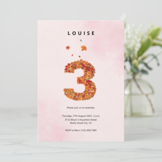 Herfst Herfst Bloementuin 3e Verjaardag Esthetisch Kaart (Staand voorkant)