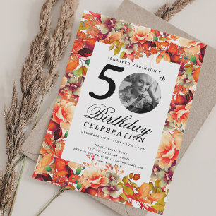 Herfst Herfst Bloementuin Foto 50ste Verjaardag Kaart