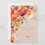 Herfst Herfst Bloemzoet 16 Verjaardags Champagne Kaart (Voorkant)