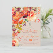 Herfst Herfst Bloemzoet 16 Verjaardags Champagne Kaart (Staand voorkant)