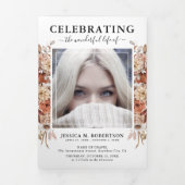 Herfst Herfst Bloom Funeral Memorial Programme Drieluik Uitnodiging (Cover)