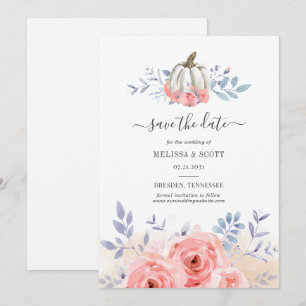 Herfst herfst Blush Roses Pumpkin Floral Save The Date