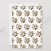 Herfst Herfst Blush Roze Bloemen en Foliage Weddin Kaart (Achterkant)