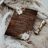 Herfst herfst Boheemse bloemen rustieke houten bru Kaart