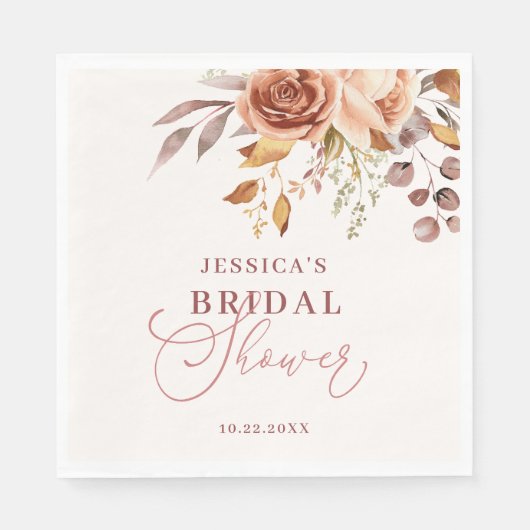 Herfst Herfst Boho Bloemen Vrijgezellenfeest Servet (Voorkant)