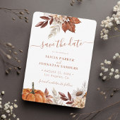 Herfst herfst boho botanische terracotta bruiloft save the date