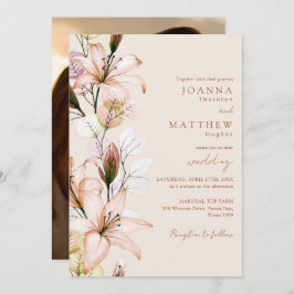 Herfst Herfst Boho rustiek Bloemen Foto Bruiloft Kaart