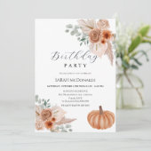 Herfst Herfst Boho Vrouw Verjaardagsuitnodiging Kaart (Staand voorkant)