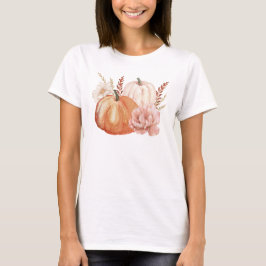 Herfst herfst Boho Waterverf pompoen T-shirt