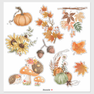 Herfst Herfst Boho Waterverf Scrapbook Stickers