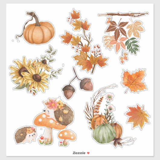 Herfst Herfst Boho Waterverf Scrapbook Stickers (Vel)
