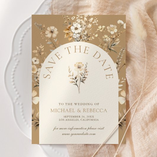 Herfst herfst Boho Wildflower bruiloft foto Save The Date