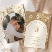 Herfst herfst Boho Wildflower bruiloft foto Save The Date