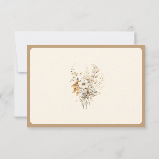 Herfst herfst Boho Wildflower bruiloft RSVP Kaartje (Achterkant)