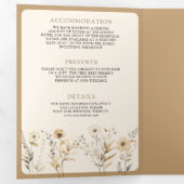 Herfst Herfst Boho Wildflower Foto QR Code Bruilof Drieluik Uitnodiging (Binnenzijde eerst)