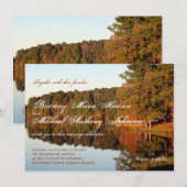 Herfst herfst bomen Leaves Lake Wedding Invitting Kaart (Voorkant / Achterkant)