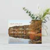 Herfst herfst bomen Leaves Lake Wedding Invitting Kaart (Staand voorkant)