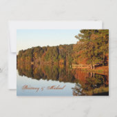 Herfst herfst bomen Leaves Lake Wedding Invitting Kaart (Achterkant)