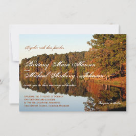 Herfst herfst bomen Leaves Lake Wedding Invitting Kaart