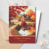 Herfst Herfst Bomen Scenary Landschap Thanksgiving Feestdagenkaart