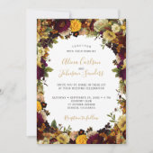 Herfst herfst bordeauxrood bloemenrustiek chique b kaart (Voorkant)