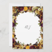 Herfst herfst bordeauxrood bloemenrustiek chique b kaart (Achterkant)