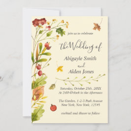 Herfst herfst bos rustieke bruiloft kaart