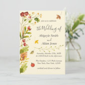 Herfst herfst bos rustieke bruiloft kaart (Staand voorkant)