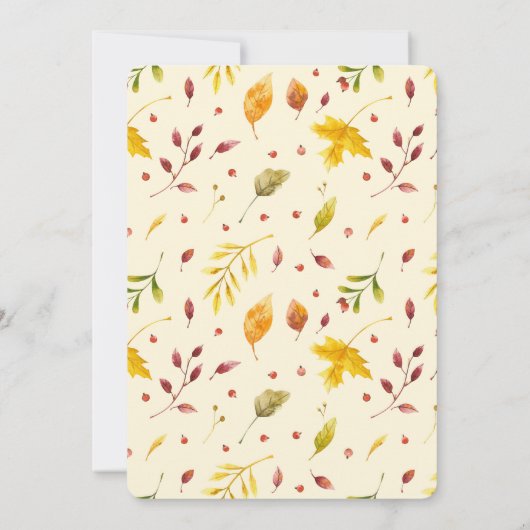 Herfst herfst bos rustieke bruiloft opslaan van de kaart (Achterkant)