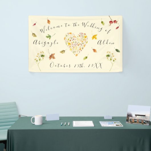 Herfst herfst bos rustieke bruiloft spandoek (Beurs)