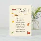 Herfst herfst bos rustieke bruiloft tafel nummer kaart (Staand voorkant)