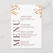 Herfst herfst bosbomen bladeren bruiloft menu Kaar (Voorkant)