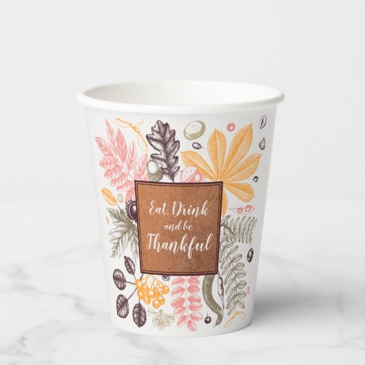 Herfst Herfst Botanicals Papieren Bekers (Voorkant)