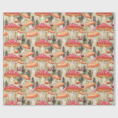 Herfst Herfst Botanische Paddestoel Goblincore Cadeaupapier (Vlak)