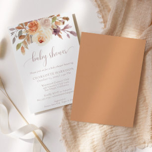 Herfst Herfst Botanische Terracotta   BABY SHOWER Kaart