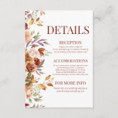 Herfst herfst Bourgondië Sinaasappel Bloemen Detai Informatiekaartje (Voorkant)