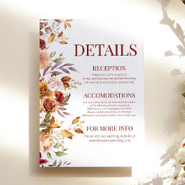 Herfst herfst Bourgondië Sinaasappel Bloemen Detai Informatiekaartje