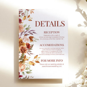 Herfst herfst Bourgondië Sinaasappel Bloemen Detai Informatiekaartje