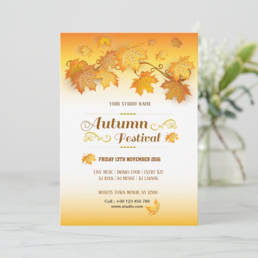 Herfst/herfst brochure kaart (Staand voorkant)