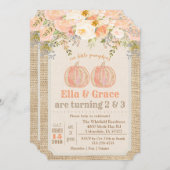 Herfst herfst broer en zus tweeling verjaardagsuit kaart (Voorkant / Achterkant)