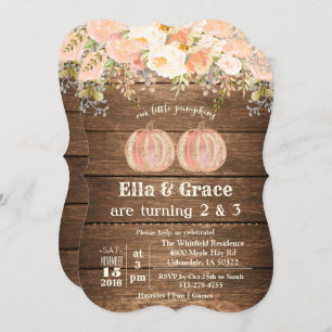 Herfst herfst broer en zus tweeling verjaardagsuit kaart