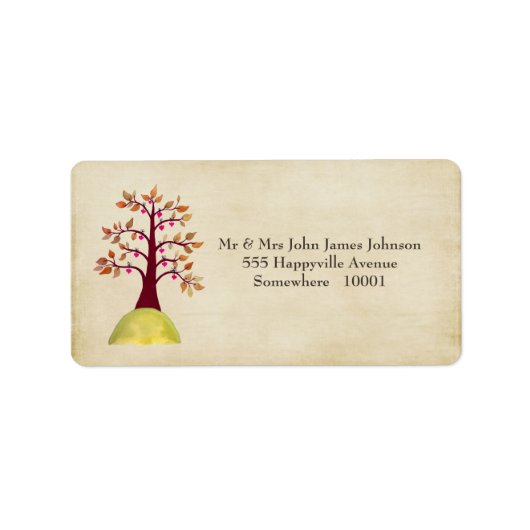 Herfst herfst Bronombruiloft — Retouradreslabels Etiket (Voorkant)