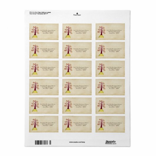 Herfst herfst Bronombruiloft — Retouradreslabels Etiket (Full Sheet)