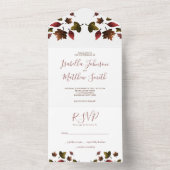 Herfst herfst bruiloft all in one uitnodiging (Binnen)