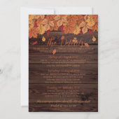 Herfst Herfst bruiloft Bachelorette weekend & deta Kaart (Achterkant)